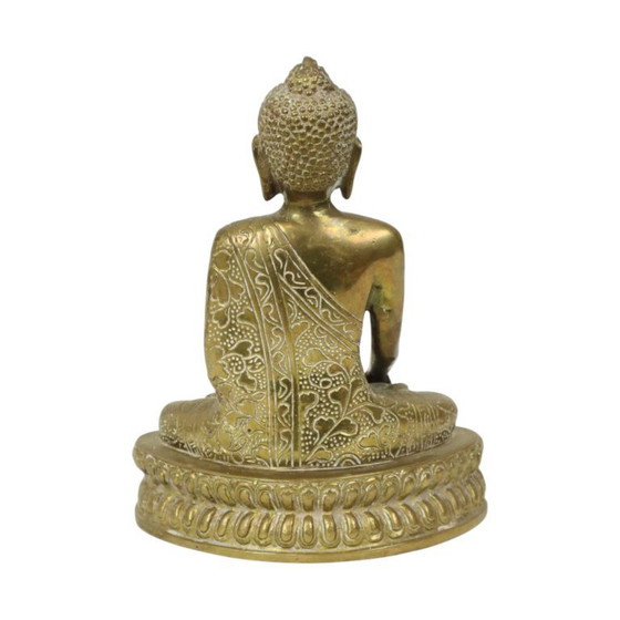 Image 1 of Vintage Messing Zittende Boeddha