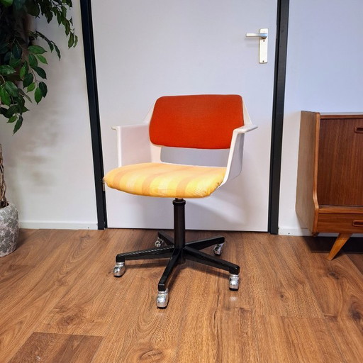 Sedia da ufficio vintage Gispen modello 2712 con rivestimento originale