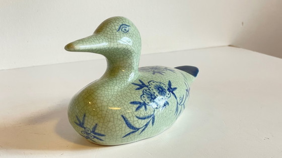 Image 1 of Anatra in ceramica blu vintage