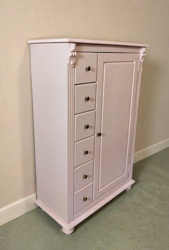 Image 1 of Powder pink pine lard cupboard, maid's cupboard, buffet cabinet