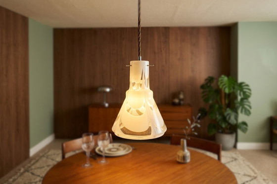 Image 1 of Gorgeous Vintage 1970s Blown Glass Chandelier