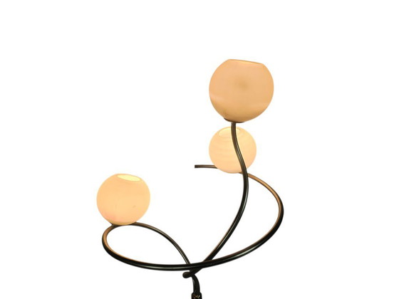 Image 1 of Table lamp - Stainless steel - Opaline - Space Age - 90s