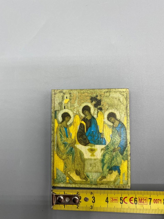 Rublev's Trinity Miniature Icon on Wood – Decorative Objects, Brass (photo 4 of 4)