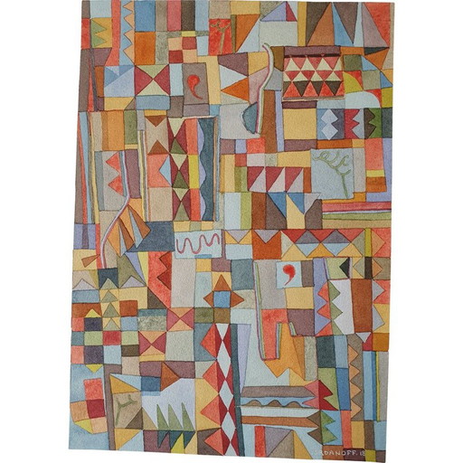 Vintage-Aquarell auf Papier n 650 Jérémie Iordanoff, 2018