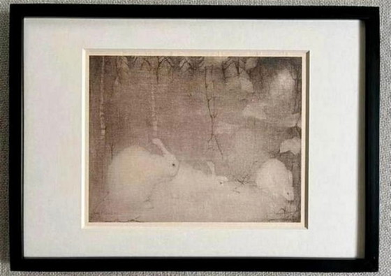 Image 1 of Jan Mankes 1889-1920 / Héliogravure originale Lapins dans une forêt d'automne 1923