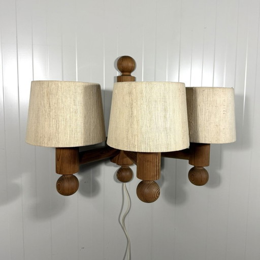 Uno Kristiansson wall lamp Pinus for Luxus Sweden 1970s
