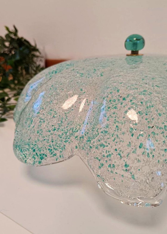 Image 1 of Murano Sylcom Floral Graniglia Groene Plafond-/Wandlamp Handgemaakt - Nieuw