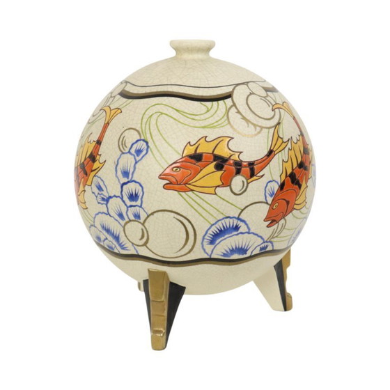 Image 1 of Rare Art Deco Vase Fish Orchids