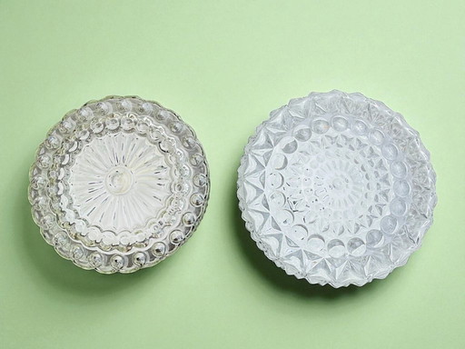 Paire de lampes encastrées en verre pour plafond ou mur