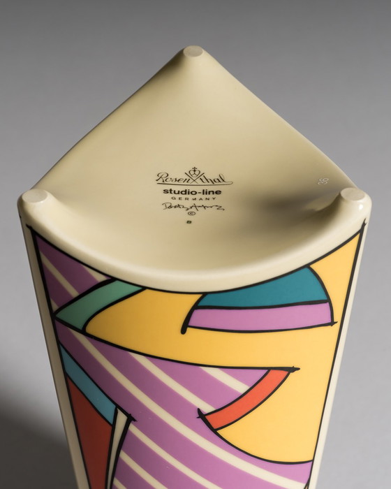 Image 1 of Dorothy Hafner for Rosenthal, “Flash” Vase Duo with Matching Candleholder Pair, Germany, 1980s