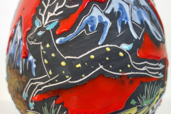 Image 1 of Jarrón grande Fat Lava Pugi, Vallauris, años 50/60