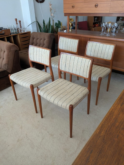 Vintage set van 4 Deense eetkamerstoelen, Niels Otto Møller, model 80