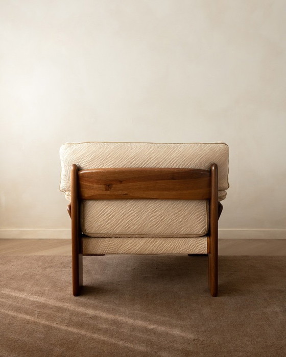 Sapporo Lounge Chairs by Mario Marenco for Mobil Girgi, 1970s, Armchairs, Textile, Wood, Brown (photo 6 of 24)