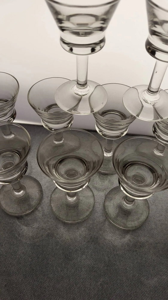11 bicchieri da liquore da bistrò anni '20-'30 – Bicchieri e caraffe, Crystal, Glass, Vintage (photo 4 of 7)