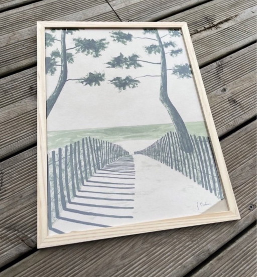 Olive green ink on 250g natural paper.