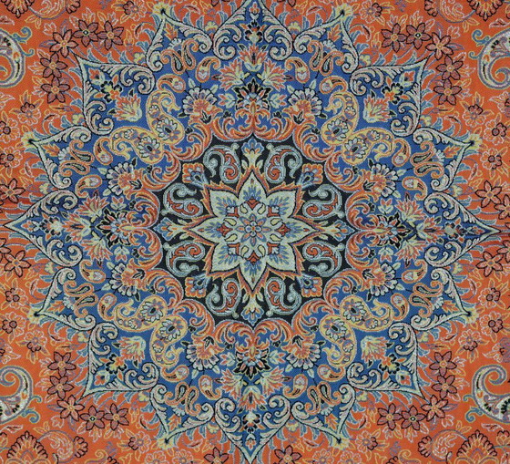 Image 1 of Oriental Handmade Tablecloth, Very Finely Crafted from Silk Threads, 100 x 100 cm