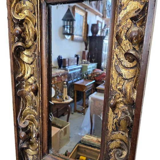 Specchio barocco italiano antico, prima metà del XVIII secolo. – Wood (photo 7 of 10)