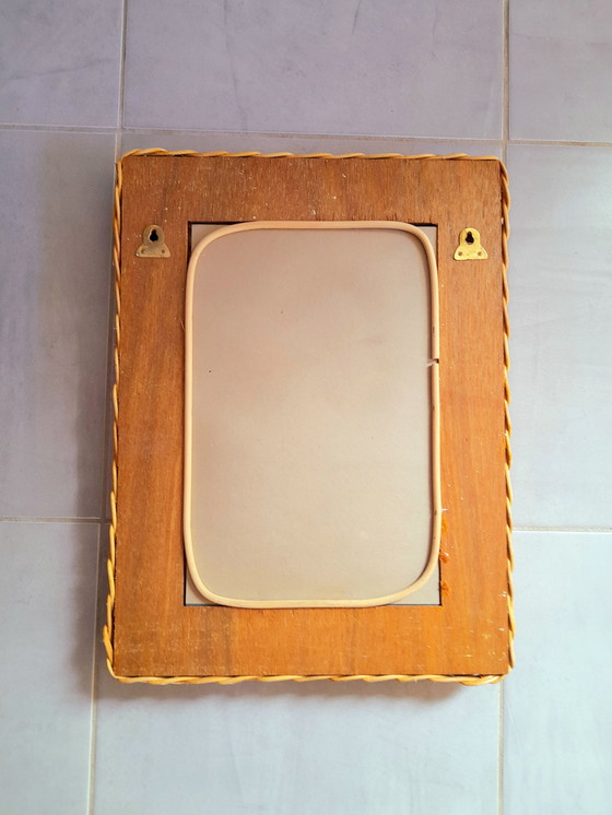 Image 1 of Rectangular wicker mirror 1960