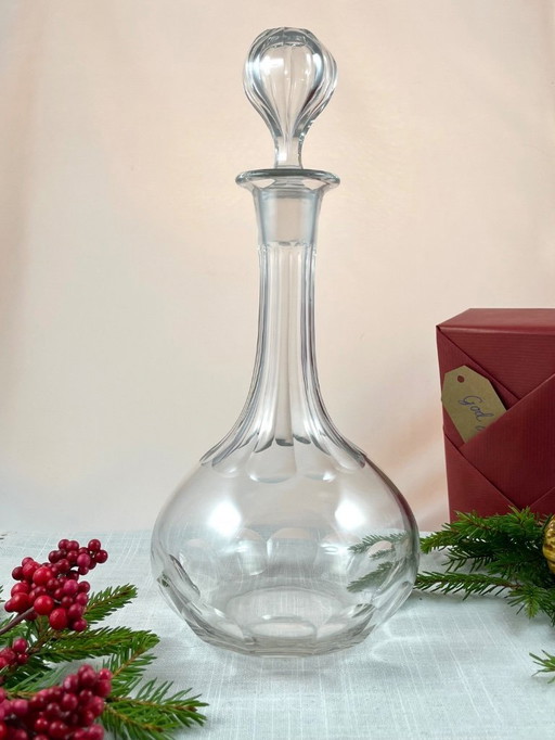 French Hand-Cut Crystal Decanter – Early 20th Century Style