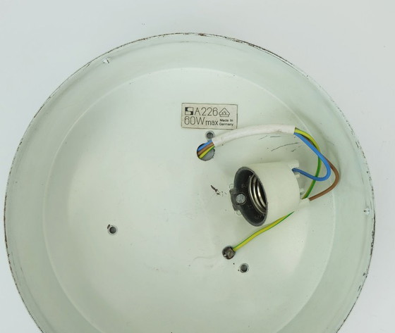 Image 1 of Nr. 2 von 2 - Stab Deckenleuchte Einbau- oder Wandleuchte Modell A 226 Blasenglas Strukturglas 1960er Jahre 70er Jahre