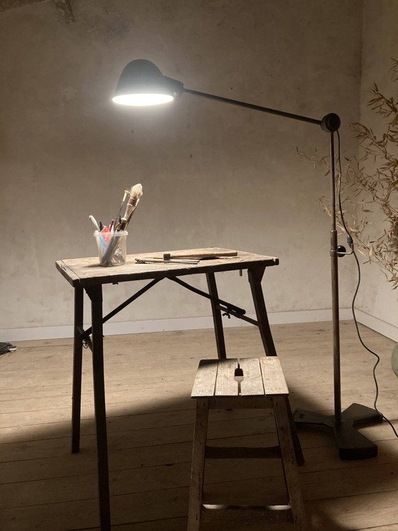 lampadaire industriel vintage pour atelier – polished steel, Metal, Industrieel (photo 14 of 15)