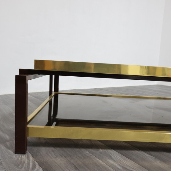 Image 1 of Tavolo Da Salotto Design Hollywood Regency Anni ‘70 Geometrico Ottone Vintage