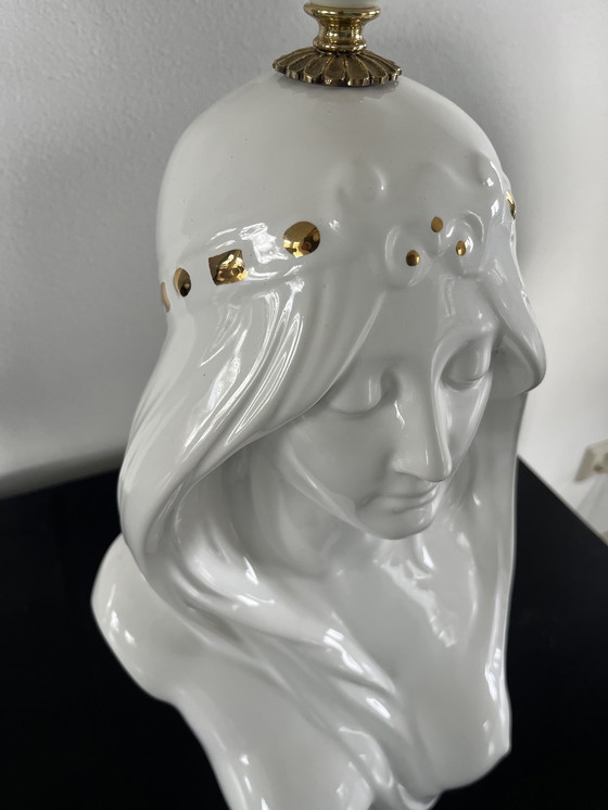 Image 1 of Lampada da tavolo vintage a forma di busto femminile in stile Hollywood Regency