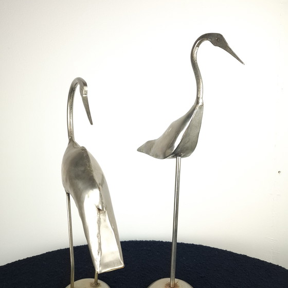 Image 1 of Set of 2 vintage wading cranes from the 70s/80s