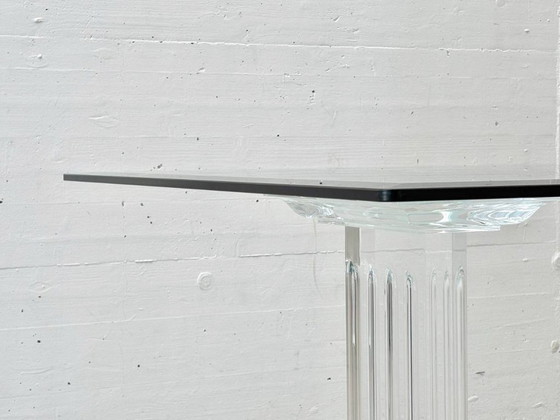 Image 1 of Glass table with acrylic glass column legs by FABIANART from Rome, Italy, 1980s