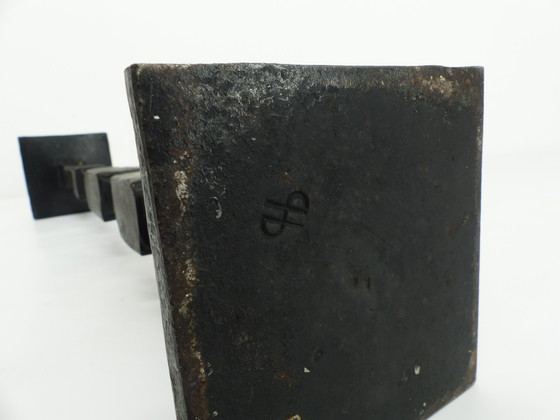 Image 1 of Large Black Wrought Iron Brutalist Candle Holder 1950-1960