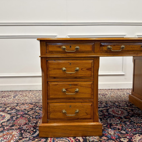 Klassischer englischer Globe Wernicke Schreibtisch – Leather, Wood (photo 9 of 18)