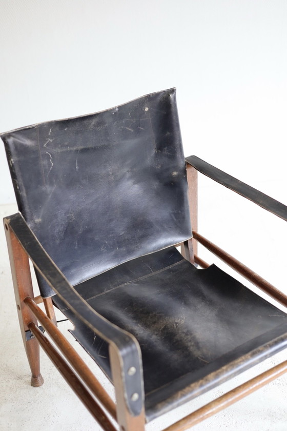 Vintage Safari Armchair, 50s/60s – Wood, Leather (photo 3 of 8)