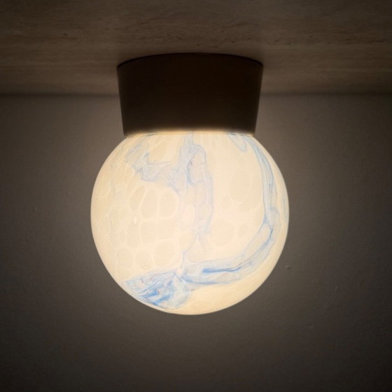 Image 1 of Thabur art deco marbled glass ceiling lamp , 1930s the Netherlands