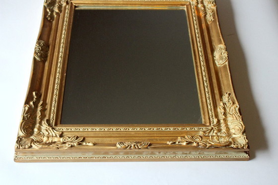 Image 1 of Miroir mural en bois - verre miroir - vintage