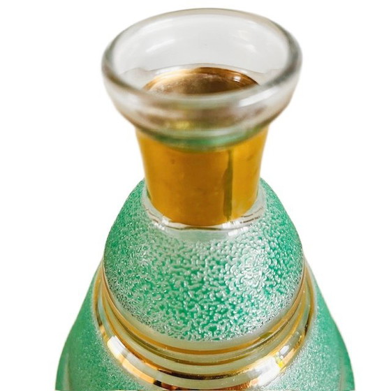 Vintage Mid-Century Liqueur Decanter Carafe Turquoise Sugared Booms Glass 1950s – Glass & Decanter (photo 14 of 16)