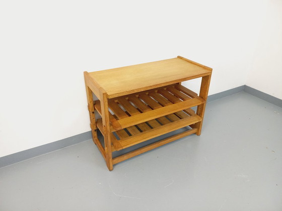 Image 1 of Guillerme et Chambron vintage solid oak open storage unit from the 60s