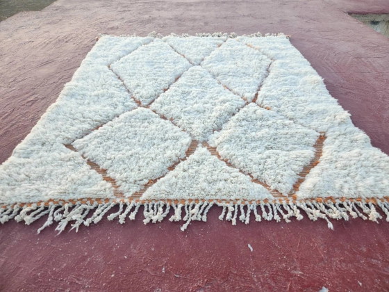 Tappeto Beni Ouarain 300x200 cm – Lana avorio spessa, motivi a rombi – Tappeti, Cotone, Bohemian (photo 2 of 14)
