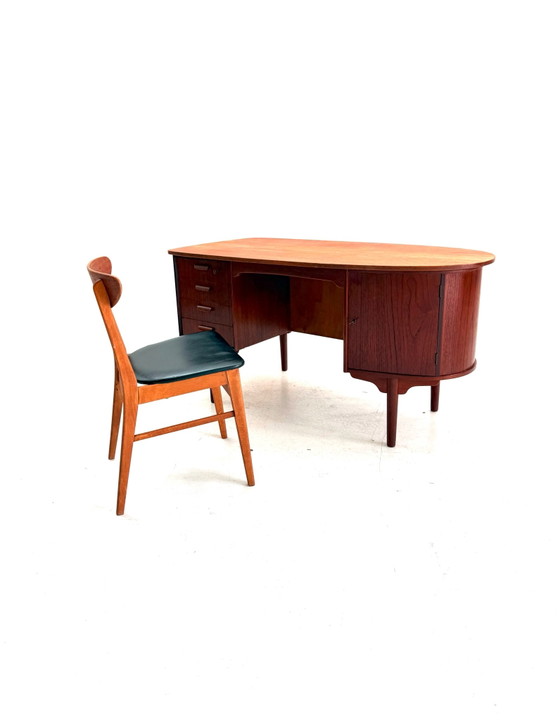 Scrivanie 'Bullet' vintage in teak, H.P. Hansen anni '60 – Legno, Metallo (photo 11 of 15)