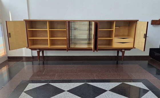 Image 1 of Complete vintage Mid-century Modern dining set with sideboard, table, and 8 chairs