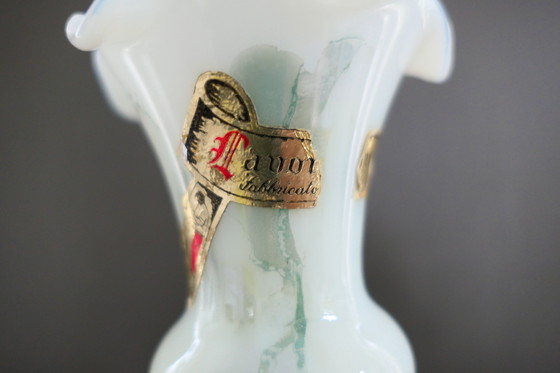 Image 1 of Vintage Toscaanse Opaline Vaas Marmer Effect Italy