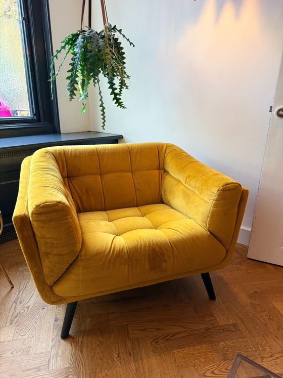 Ochre yellow velvet Sofa – Dutch Sofa Company, Armchairs, Wood (photo 2 of 5)
