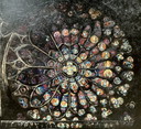 Peinture à l'huile vintage Cathédrale de Strasbourg, c.1960