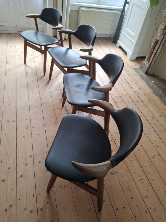 Ensemble de 4 chaises en corne de vache, style années 60 – humelfa, Chaises de salle à manger, Skai, Wood (photo 15 of 15)