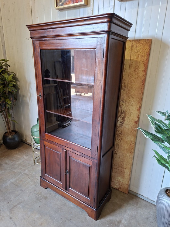 Image 1 of Classic teak display cabinet, china cabinet, sideboard afm.94x39 and 190cm high.
