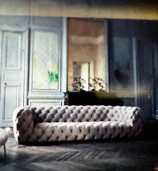 Baxter Chester Moon Sofa by Paola Navone – 255cm – Nubuck Leather – 3 5 zitsbanken (photo 2 of 5)