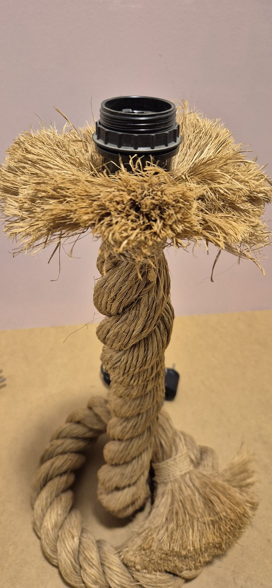 Image 1 of Touwlamp, werk in de stijl van Audoux & Minet, circa 1970-1980.