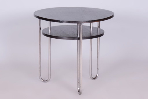 Table basse Bauhaus restaurée, par Marcel Breuer, chrome, chêne, Allemagne, années 1930 – salontafels, Wood (photo 2 of 8)