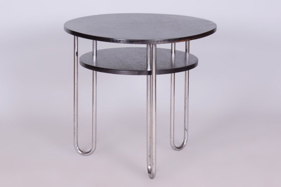 Table basse Bauhaus restaurée, par Marcel Breuer, chrome, chêne, Allemagne, années 1930 – Tables basses, Wood (photo 2 of 8)