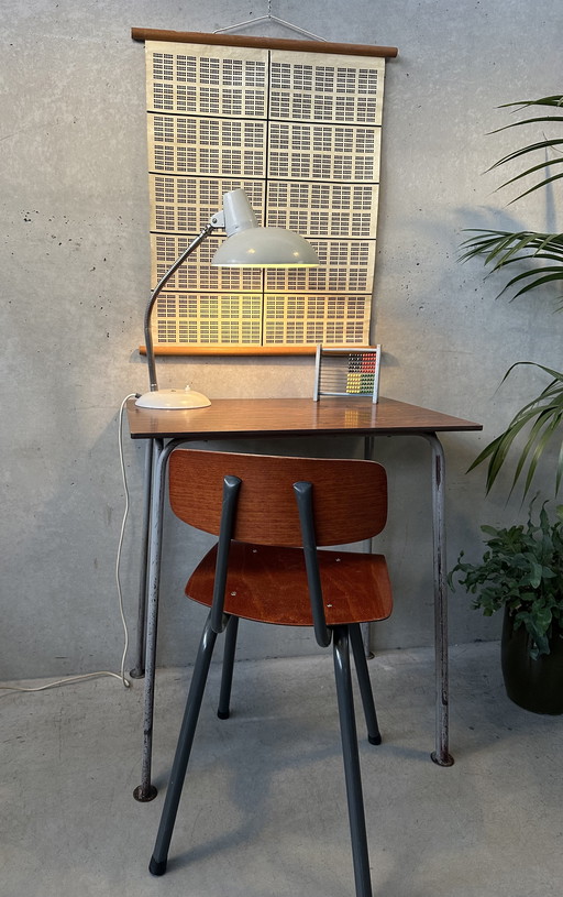 Tables d'école industrielles vintage - acier et composite