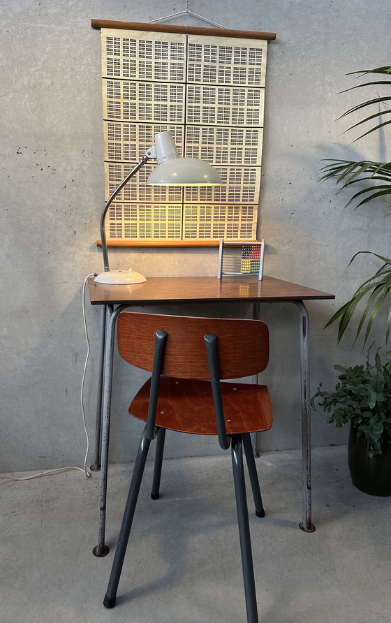 Image 1 of Vintage industrial school tables - steel and composite